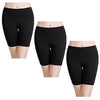 3 pcs Pack Ladies Casual summer plus size high rise stretchy cotton biker shorts and Anti-Chafing
