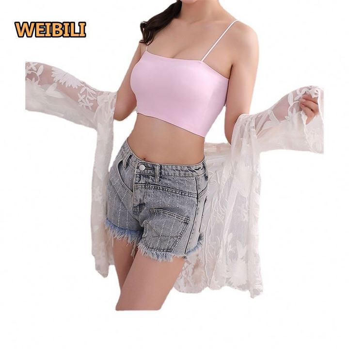Summer's New Versatile Ice Silk Seamless Beauty Back Wrapped Chest Bra Vest Student Underwear Girl Tube Top