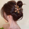 Flower Hair Claw Clip Female 2024 Summer Temperament Plate Hair Plastic Shark Clip Hair Accessories