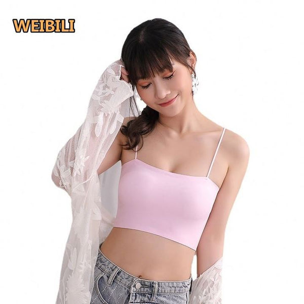 Summer's New Versatile Ice Silk Seamless Beauty Back Wrapped Chest Bra Vest Student Underwear Girl Tube Top