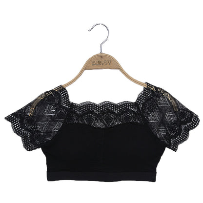 Fashion and Simple Fitness Gym Sports Women's Breathable Crop Top Simple Solid Color Lace Tank Top Sexy Short Tops for Women