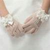 Hand Gloves Thin Girl's Stretch Mesh Bow Princess Performance Flower Girl Bride Wedding Finger
