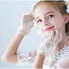 Hand Gloves Thin Girl's Stretch Mesh Bow Princess Performance Flower Girl Bride Wedding Finger