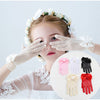 Hand Gloves Thin Girl's Stretch Mesh Bow Princess Performance Flower Girl Bride Wedding Finger