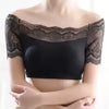 Basic Layer Off Shoulder Tube Tops Mesh Short Sleeve Corsefor Women Chest Padded Bandeau Bra Convertible Bralettes For Women