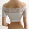Basic Layer Off Shoulder Tube Tops Mesh Short Sleeve Corsefor Women Chest Padded Bandeau Bra Convertible Bralettes For Women