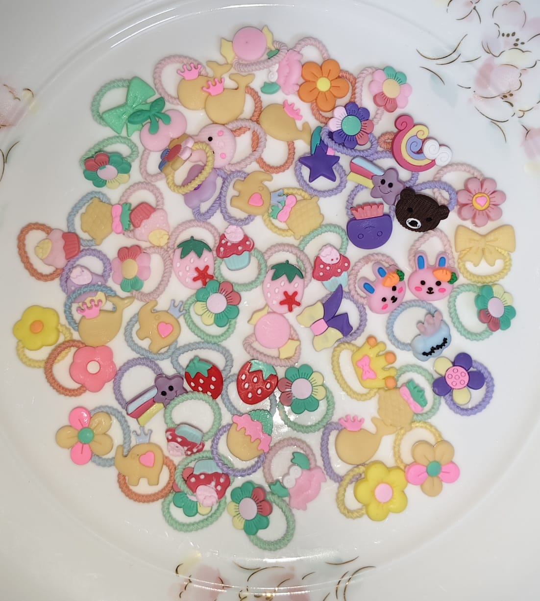 Multicolor Elastic Hair Bands For Girls (30 pieces set)