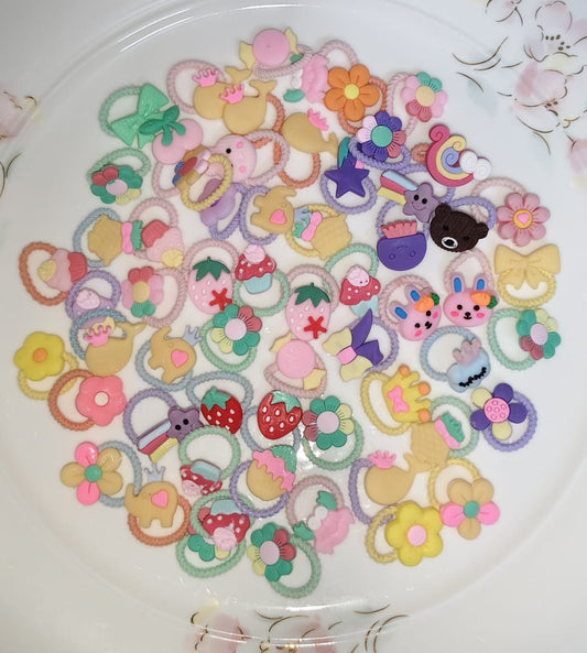 Multicolor Elastic Hair Bands For Girls (30 pieces set)