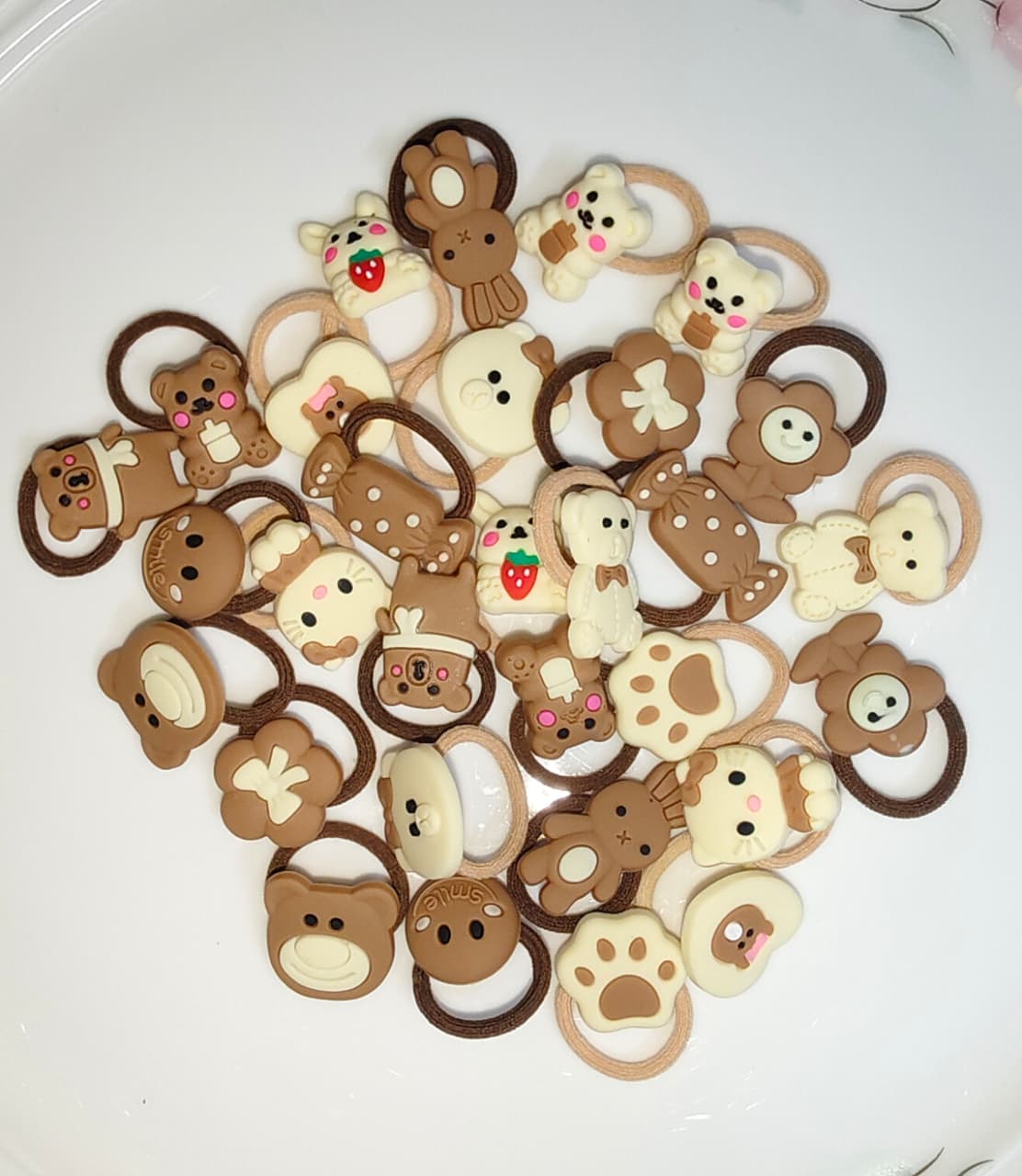 Girls Elastic Hair Band/Cartoon Hair Band (30 Pieces/Set)