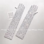 Women's Fishnet Rhinestone Gloves | Long Mesh Party Gloves - Image 2
