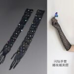 Women's Fishnet Rhinestone Gloves | Long Mesh Party Gloves - Image 6